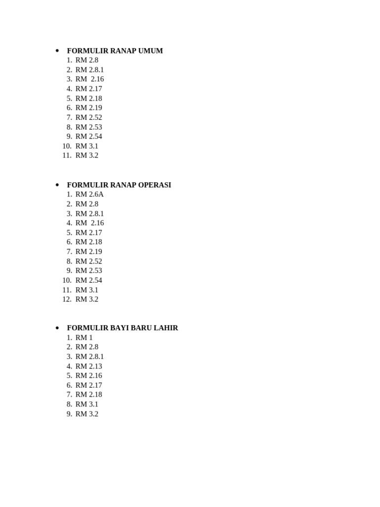 FORMULIR RANAP UMUM | PDF