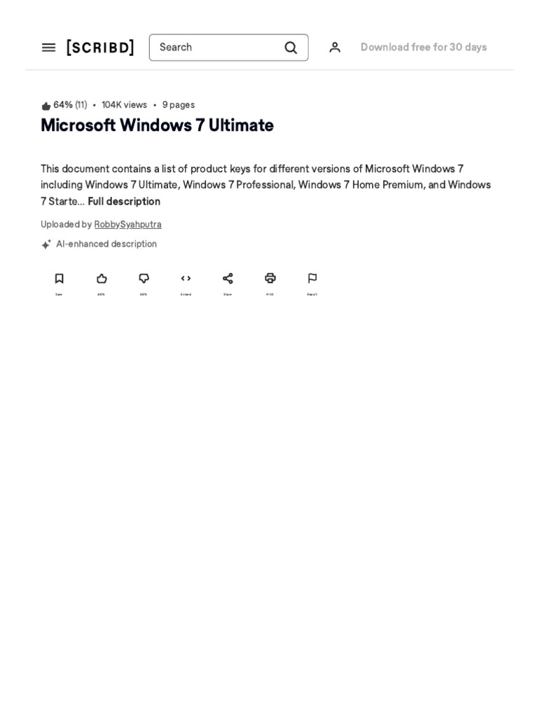 Microsoft Windows 7 Ultimate - PDF - Windows 7 - Microsoft Windows ...
