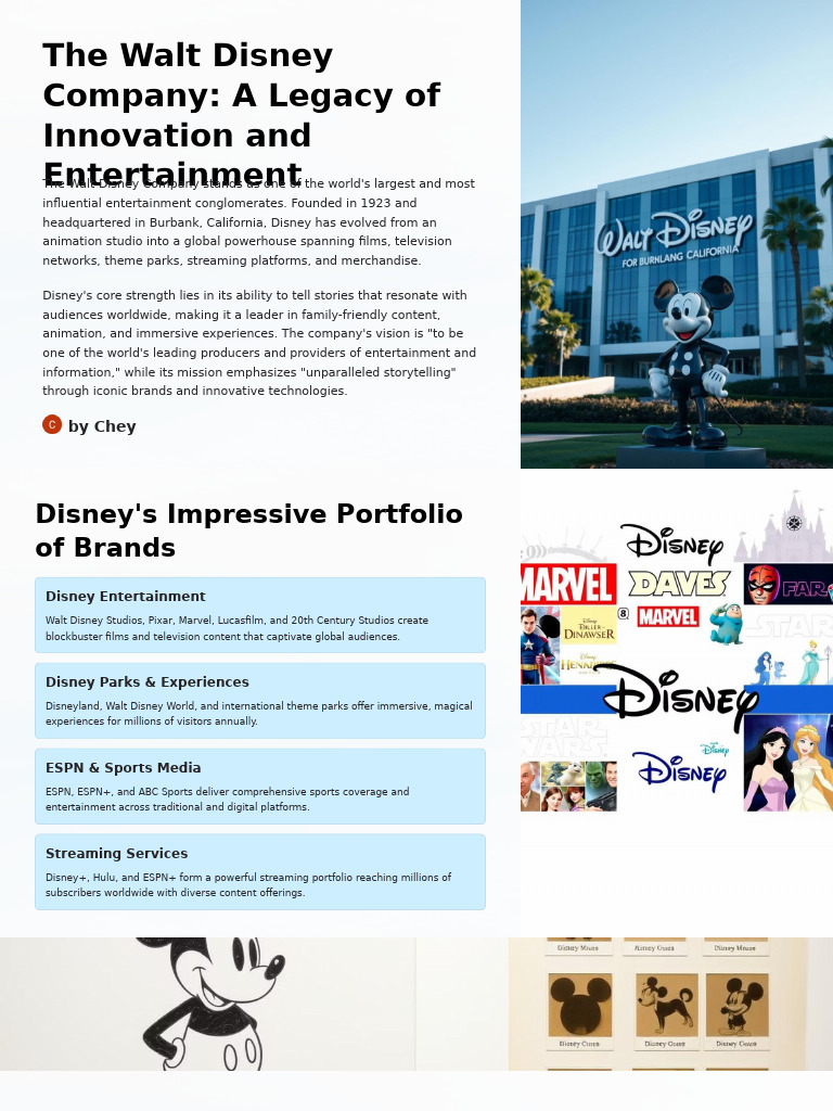 Disney's Legacy of Innovation | PDF | The Walt Disney Company | Walt Disney