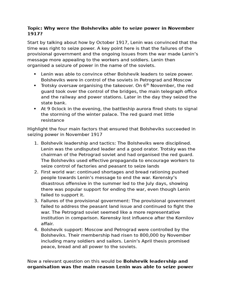Tsars Fall From Power in 1917 | PDF | Vladimir Lenin | Bolsheviks