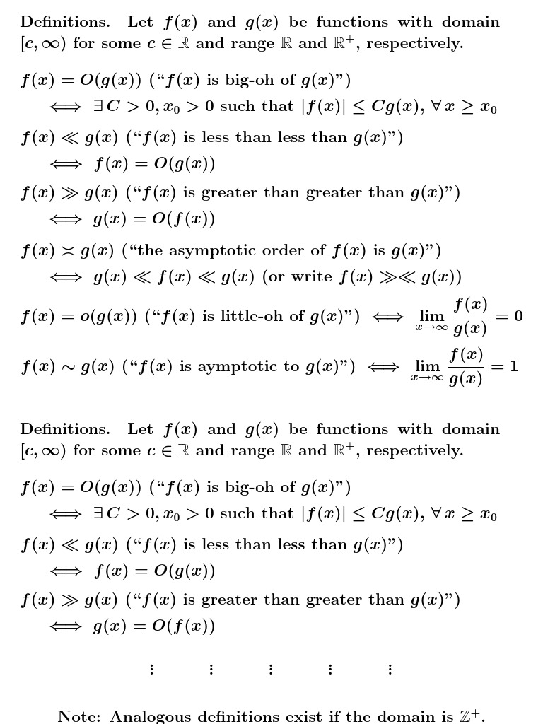 Asymptotic Notations and Definitions | PDF | Function (Mathematics ...