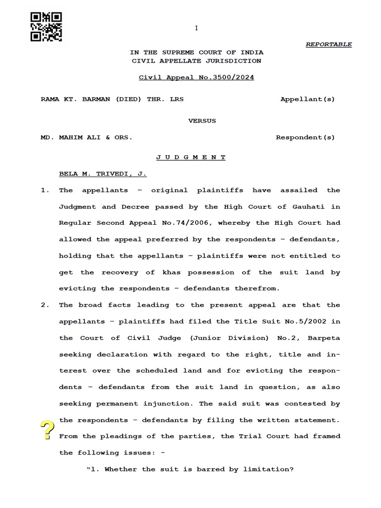 Supreme Court Ruling on Land Dispute | PDF | Lawsuit | Appeal