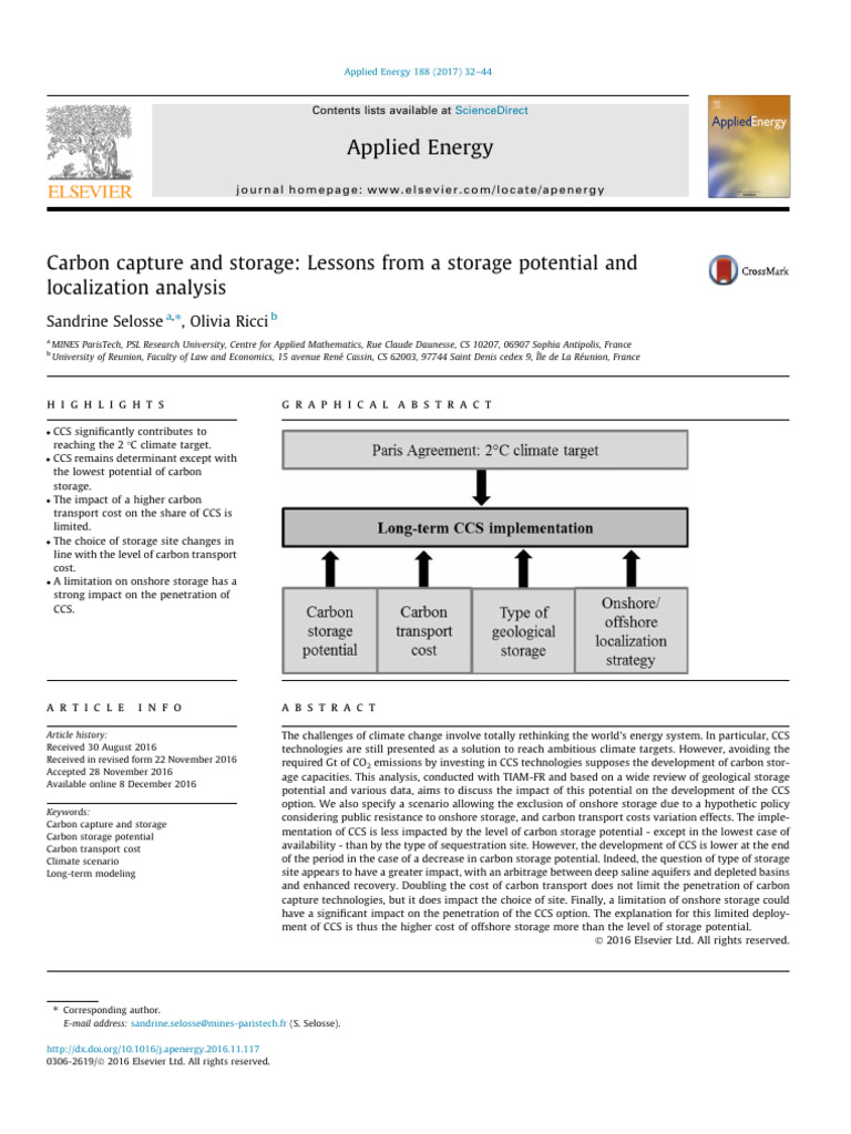 1 s2.0 S0306261916317482 Main | PDF | Carbon Capture And Storage ...