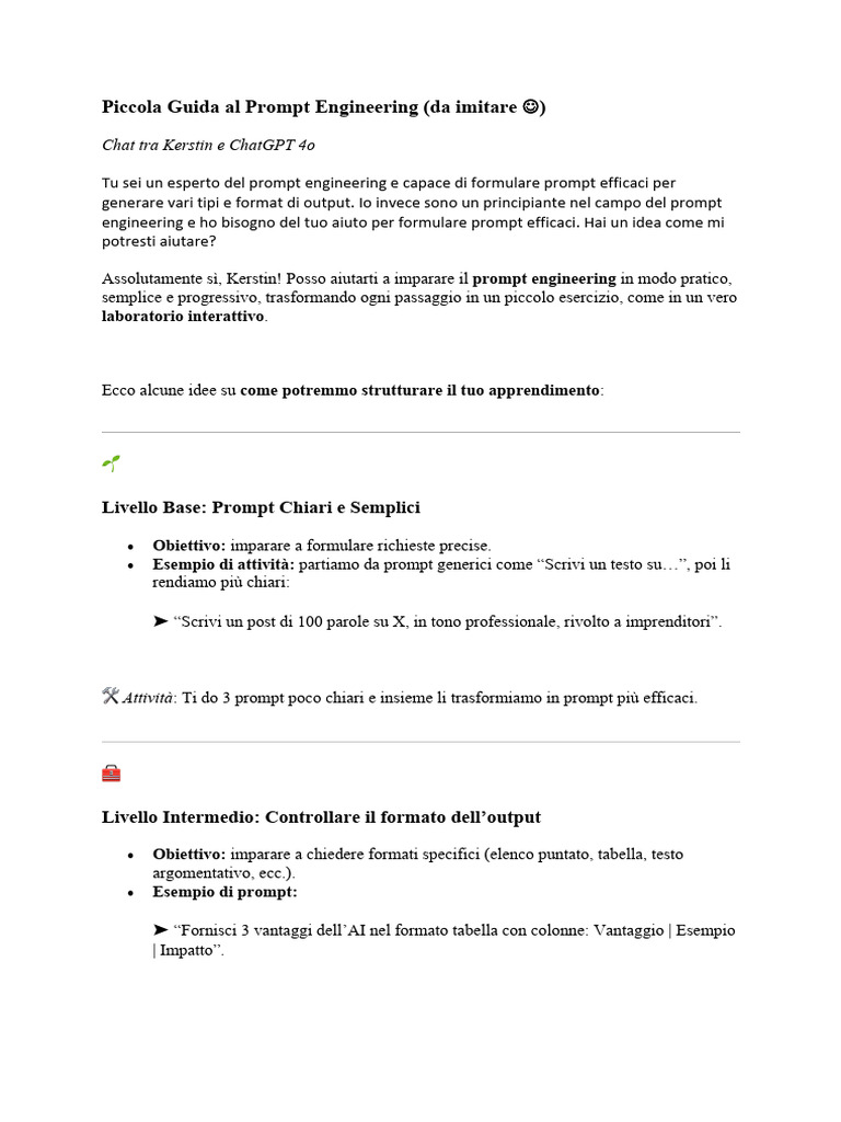 Piccola Guida Al Prompt Engineering | PDF