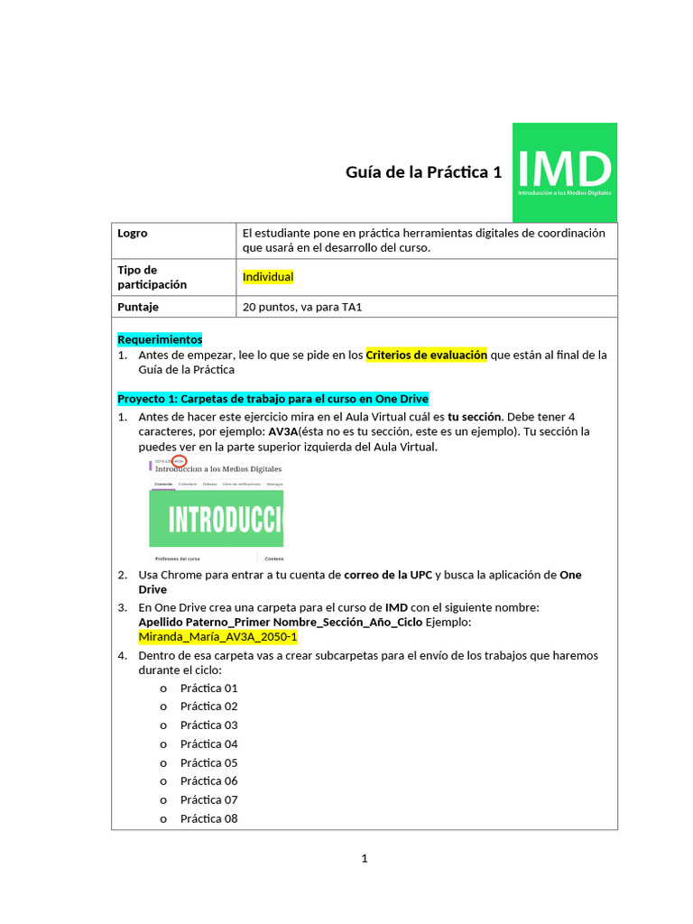 Guía Práctica 1: Uso de OneDrive y Yammer | PDF