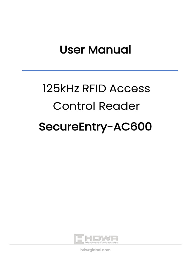 125kHz RFID Access Control Reader Manual | PDF | Computer Keyboard ...