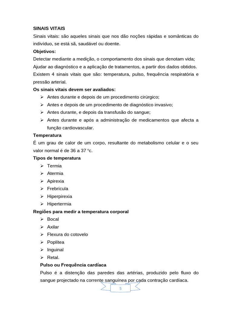 Sinais Vitais: Medição e Importância | PDF | Pressão sanguínea | Respiração