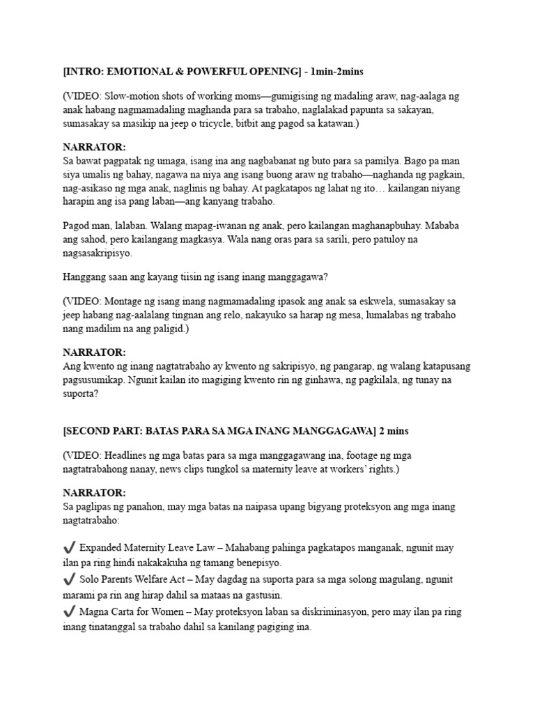 Sample Script for Moms | PDF