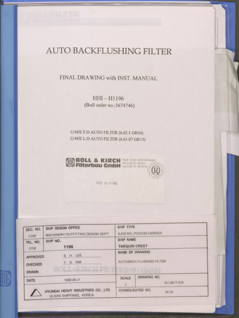 Auto Back-Flushing Filter Manual | PDF | Valve | Pump