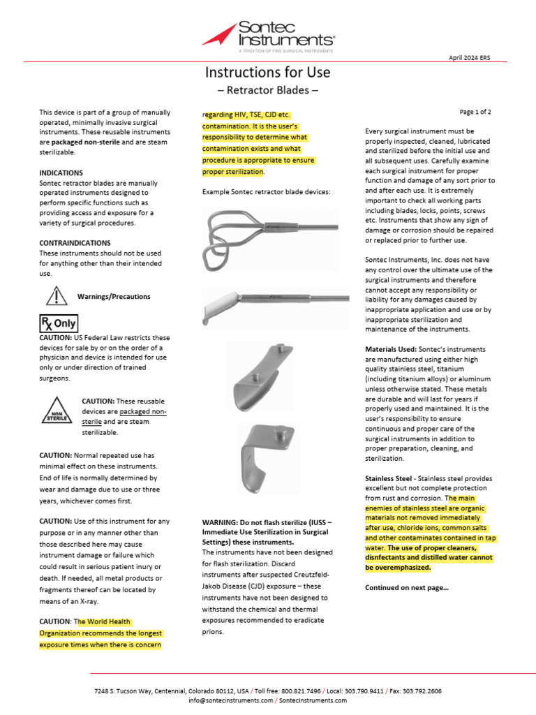 Surgical Blade Sterilization Guidelines | PDF | Sterilization ...