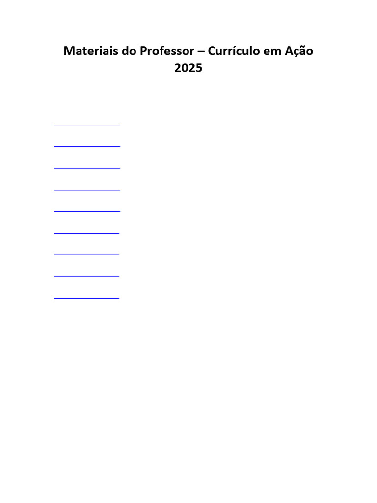 Materiais do Professor 2025 | PDF