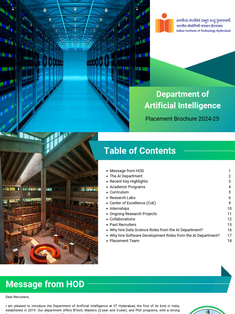 AI Department Placement Brochure 2024-25 | PDF | Machine Learning ...