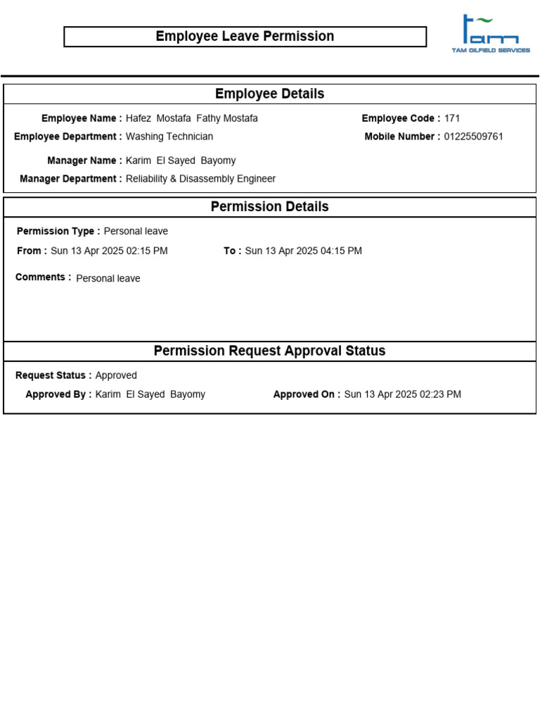 Permission Report Form | PDF