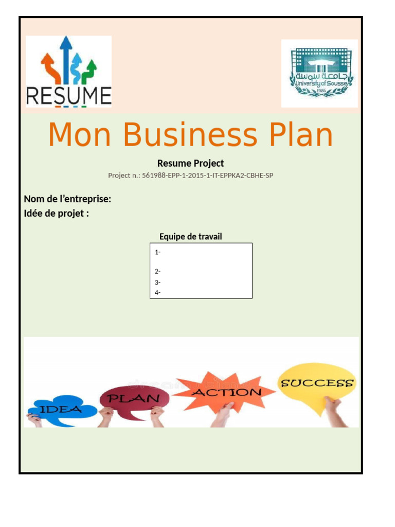 Mon Business Plan : Projet Baobab | PDF | Fonds de roulement | Économie