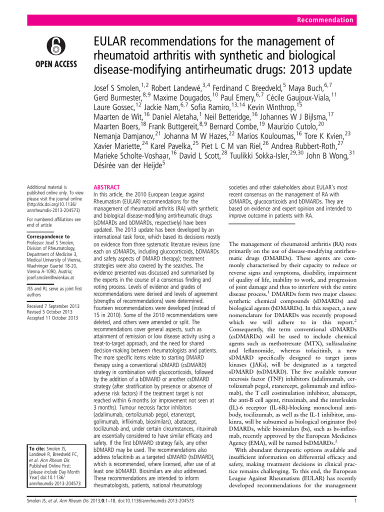Ann Rheum Dis-2013-Smolen-annrheumdis-2013-204573 | PDF | Rheumatology ...