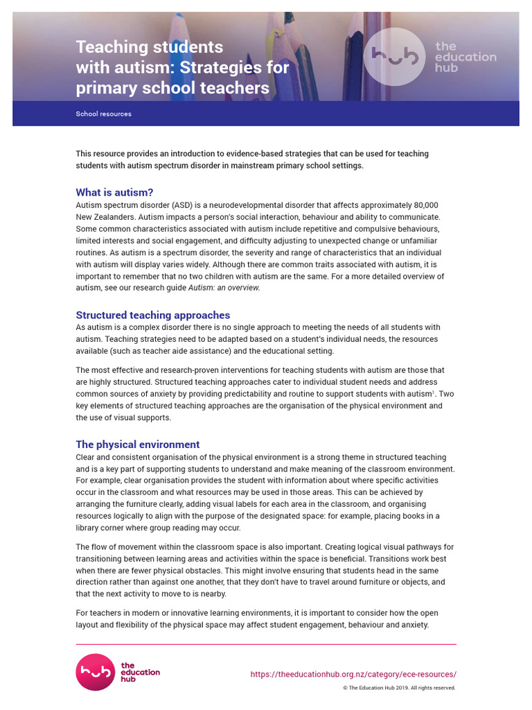 Teaching Strategies for Autism in Schools | PDF | Autism | Classroom