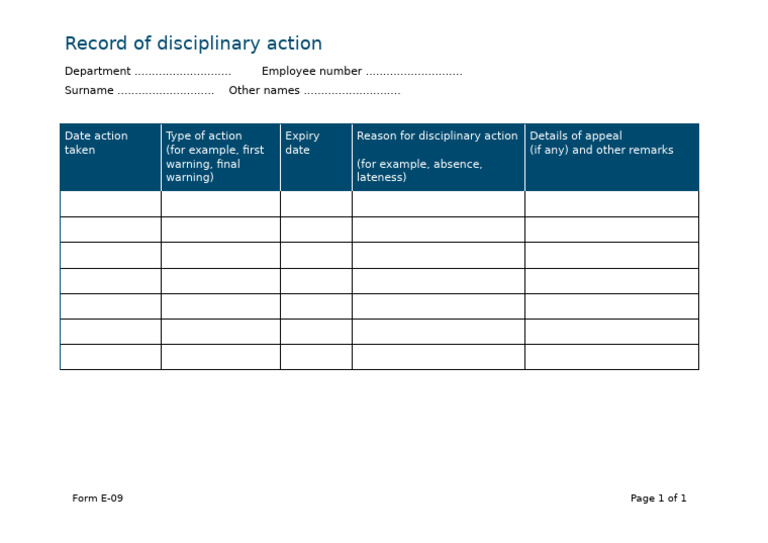 Employees Disciplinary Record December 2024 | PDF
