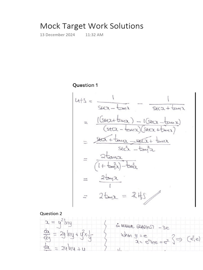 Mock Target Work Solutions Overview Pdf