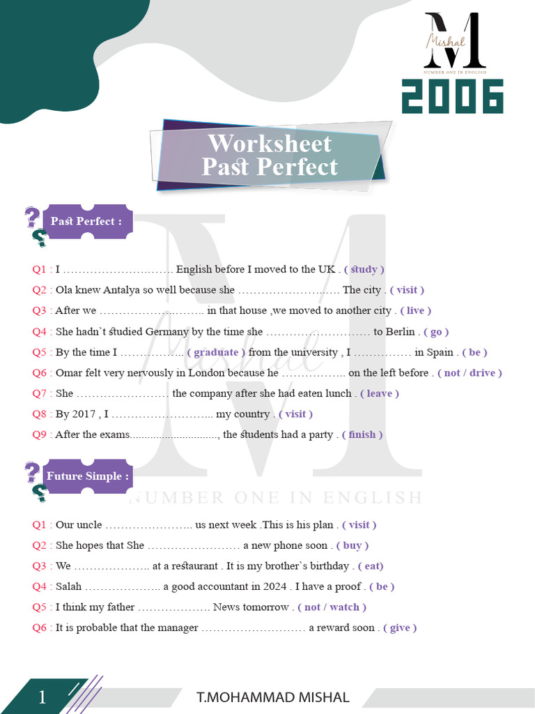 English Tenses Practice Worksheet | PDF