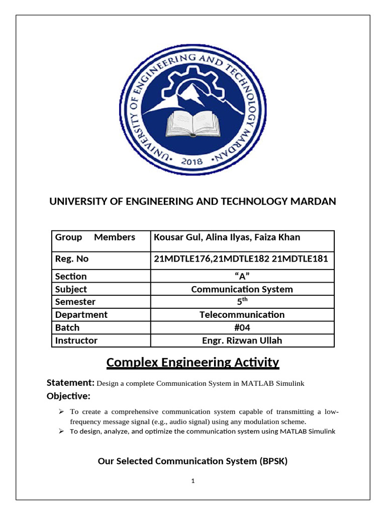 Complex Engineering Activity | PDF | Modulation | Frequency Modulation