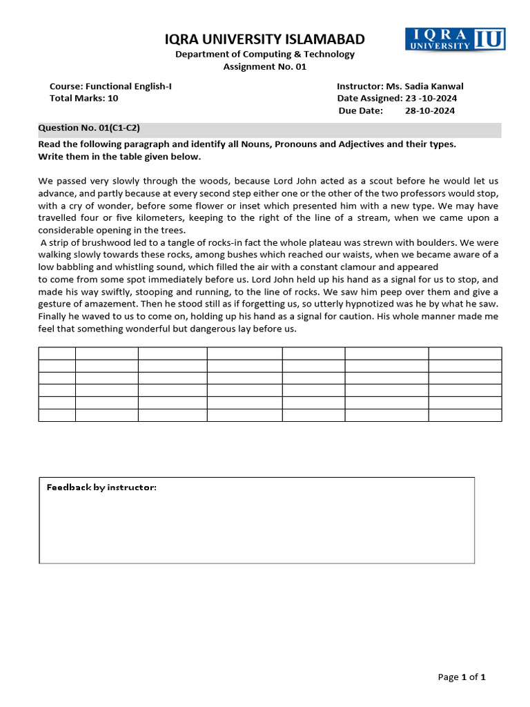 Assignment No.1 C&T | PDF