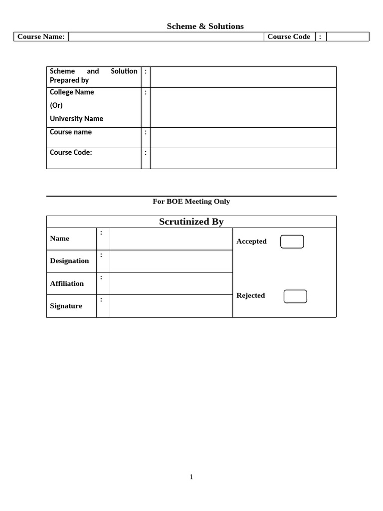 Course Scheme and Solutions Overview | PDF