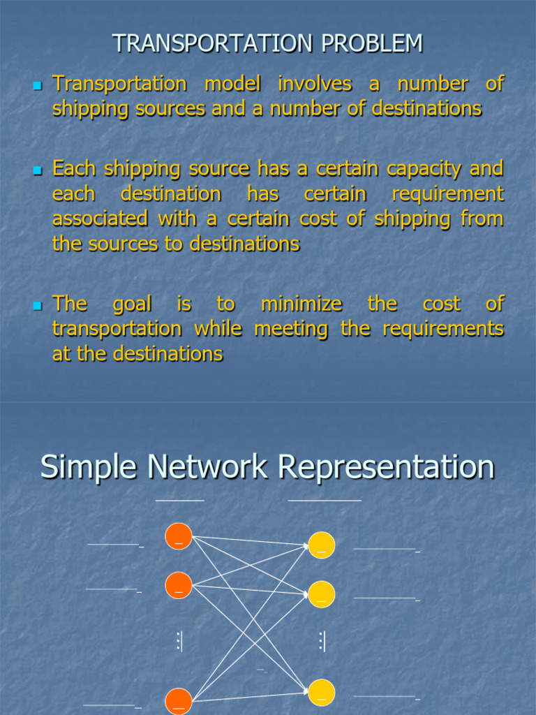 LECTURE OR Transportation 18may24 | PDF | Applied Mathematics