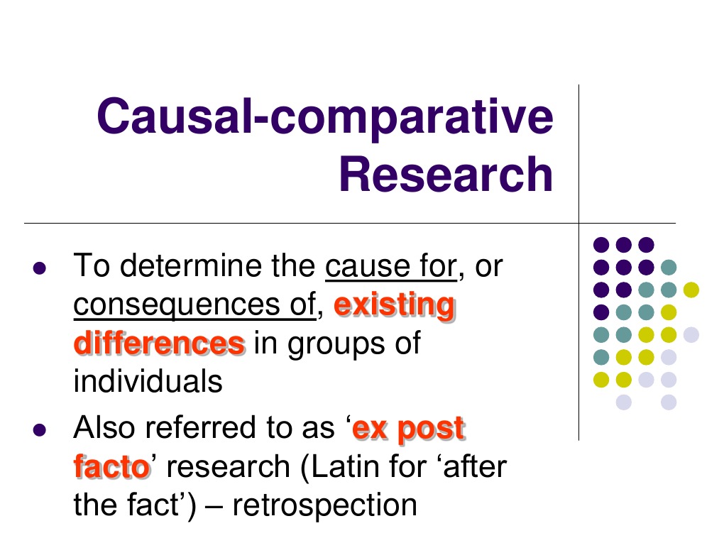 what is a causal comparative study
