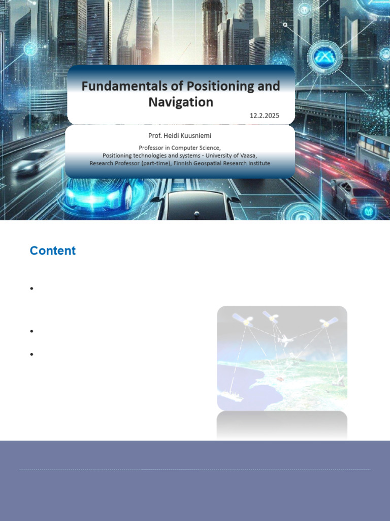 NavigationTechnologies Lecture2 Fundamentals of Positioning and ...