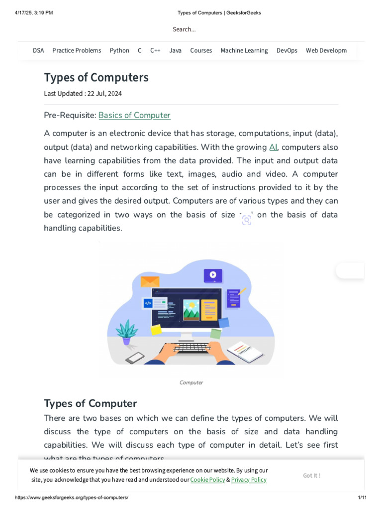 Types of Computers Explained | PDF | Personal Computers | Central ...