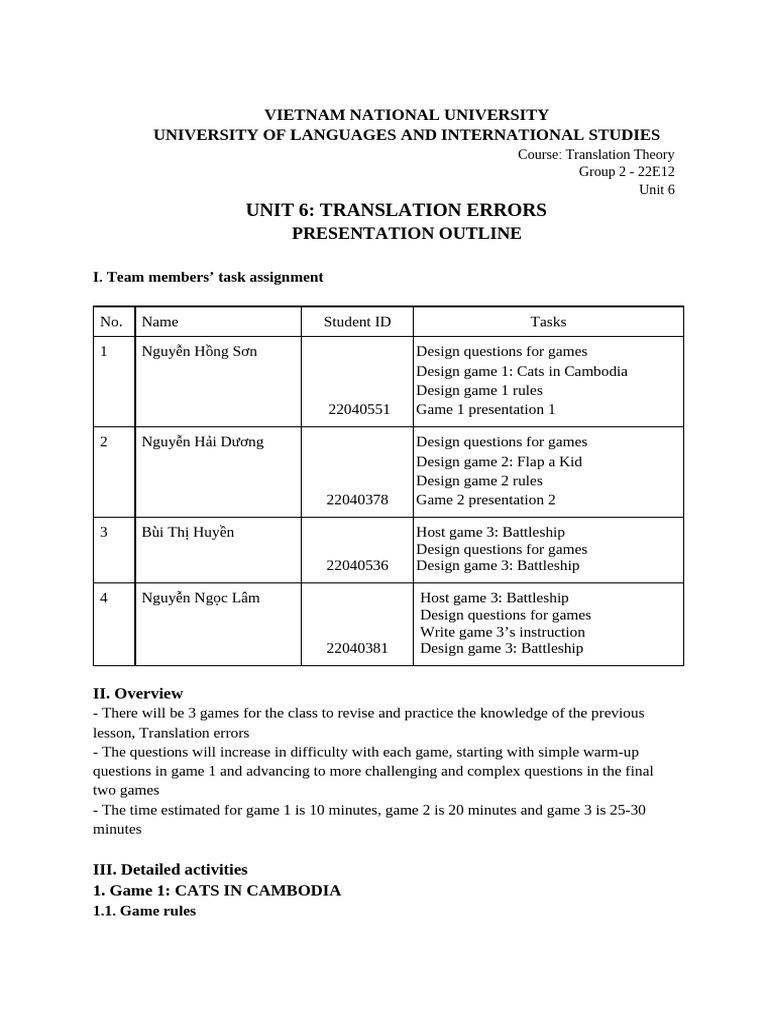 Translation Errors Game Activities | PDF | Translations | Semantics