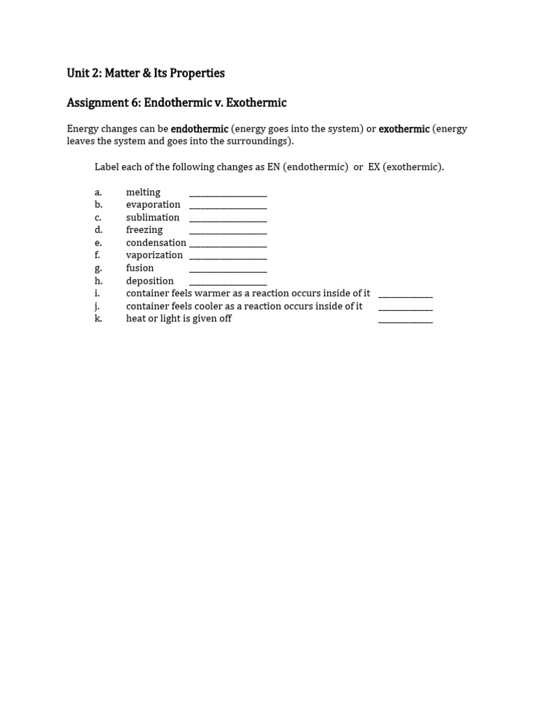 Endothermic and Exothermic Processes | PDF | Phase (Matter) | Phase Diagram