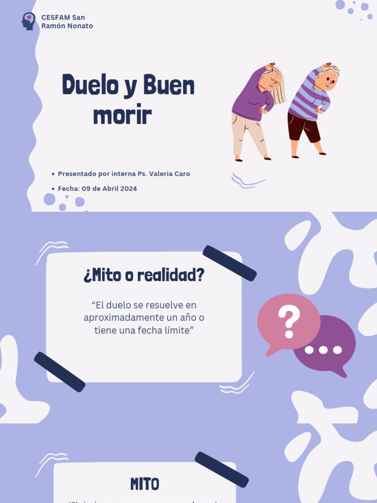 Mitos y realidades del duelo y buen morir | PDF | Dolor | Las emociones