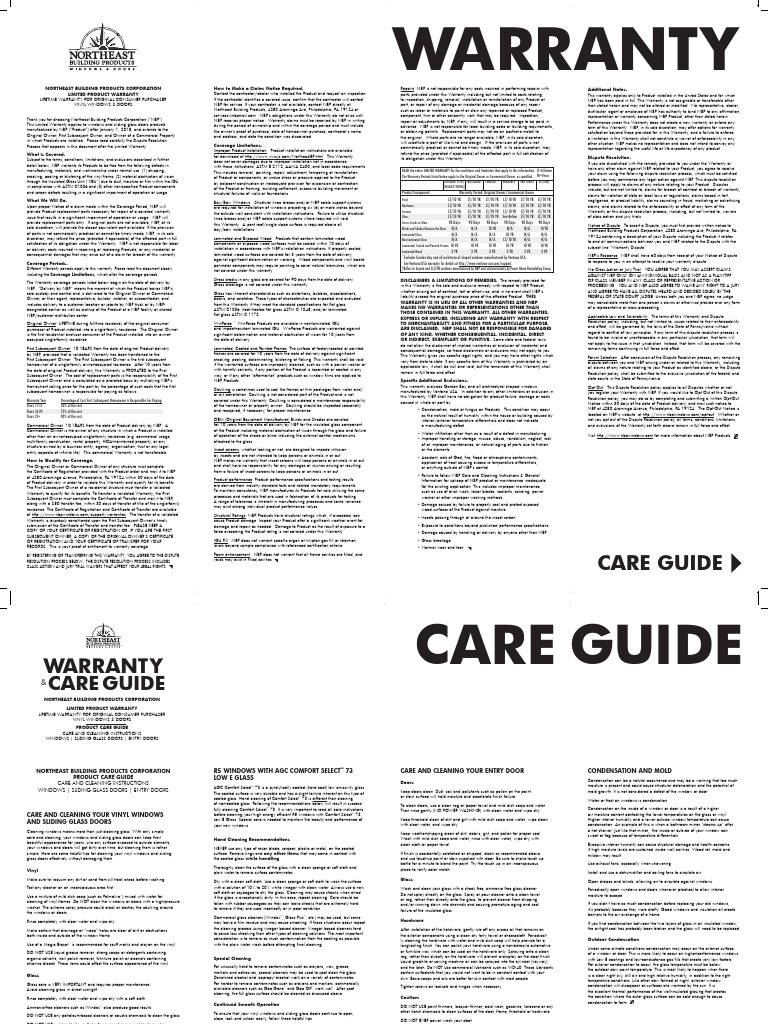 Power Window Warranties 2023 | PDF | Window | Door