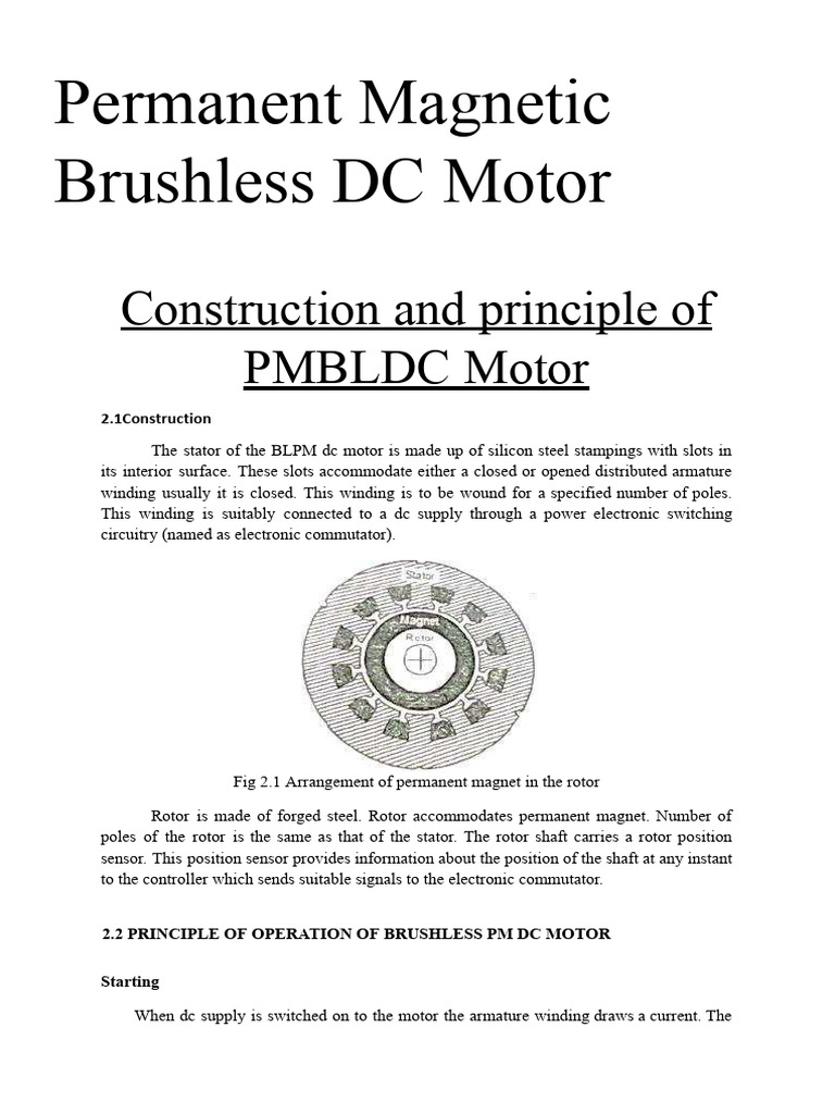 BLPM DC Motor: Construction & Operation | PDF | Electric Motor ...