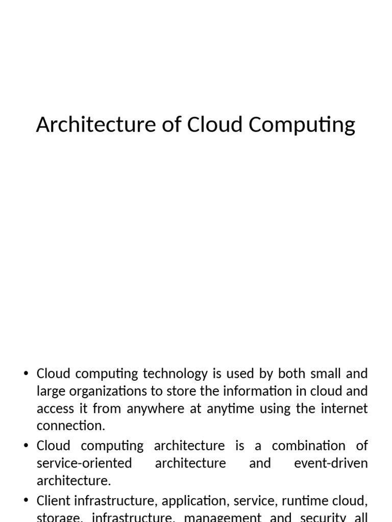 Frontend and Backend of Cloud Architecture | PDF | Cloud Computing ...