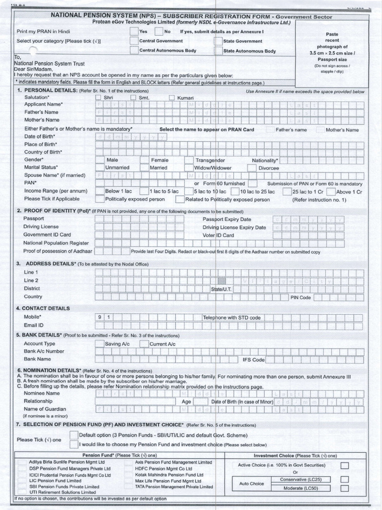 NPS Subscriber Shifting Form Guide | PDF | Financial Services