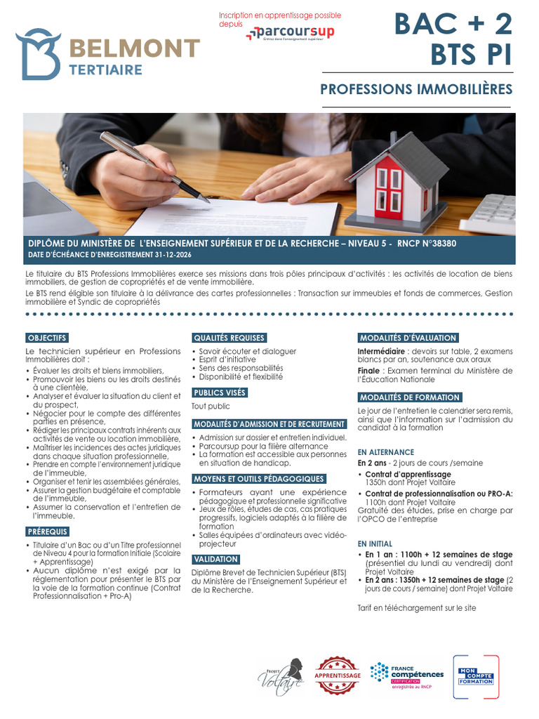 Formation BTS Professions Immobilières | PDF