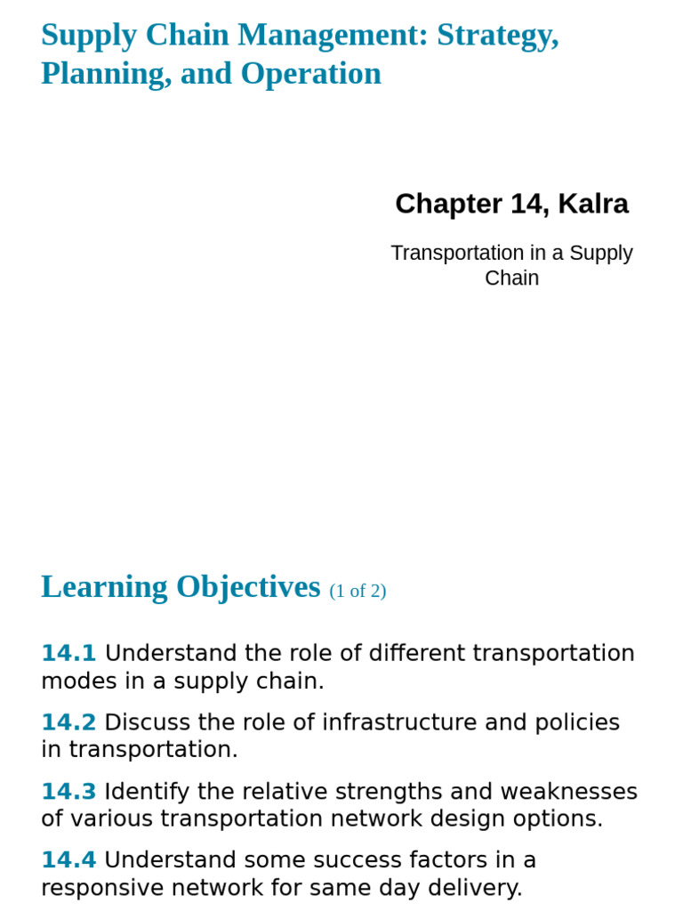 Transportation Strategies in Supply Chains | PDF | Freight Transport ...