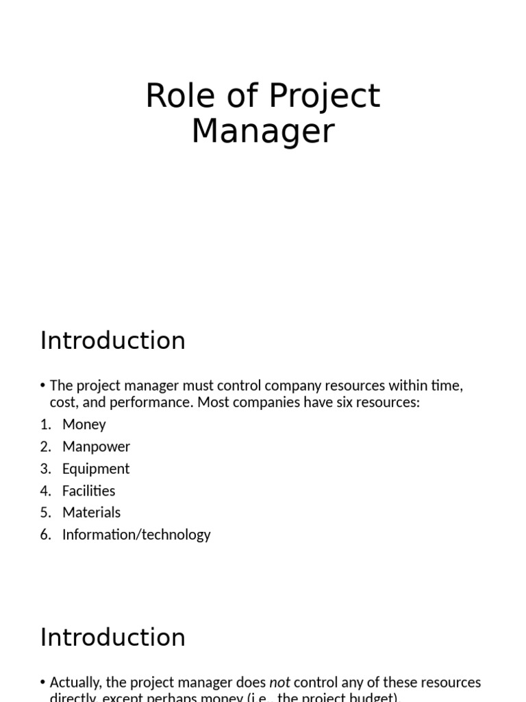 Project Manager's Role and Challenges | PDF | Project Management ...