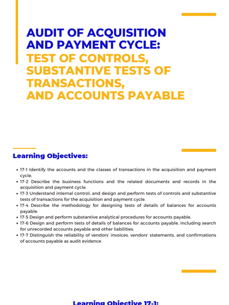 Audit of Acquisition and Payment Cycle | PDF | Accounts Payable ...