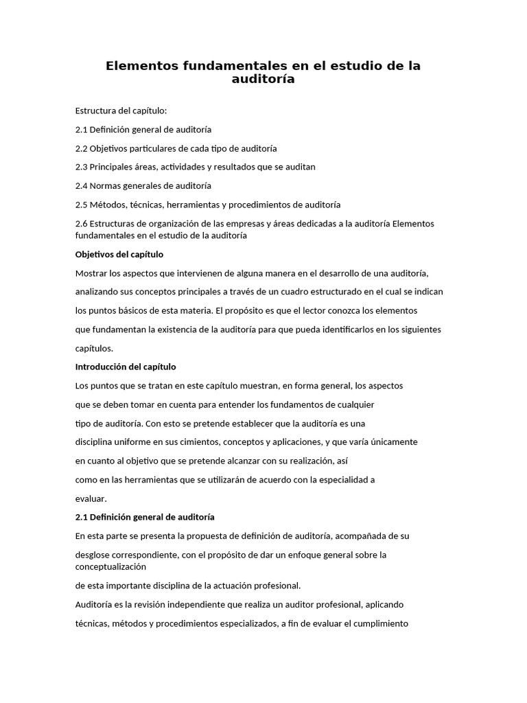 Fundamentos de la Auditoría Empresarial | PDF | Auditoría | Contralor