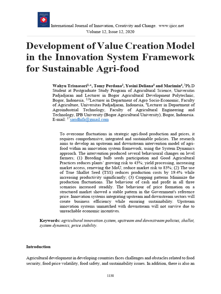 Value Creation in Agri-food Innovation | PDF | Agriculture | Innovation