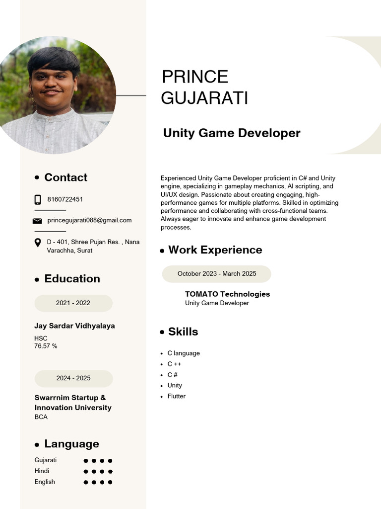 Unity Game Developer Profile | PDF