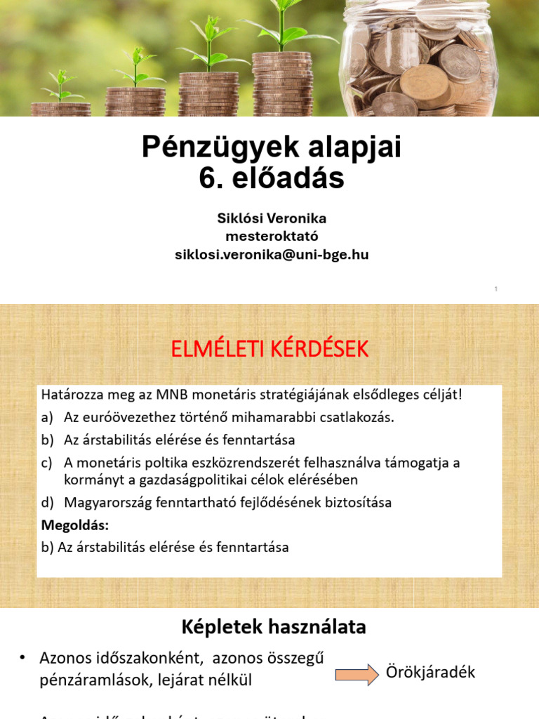 6 Előadás MINTA ZH Megoldással CP | PDF