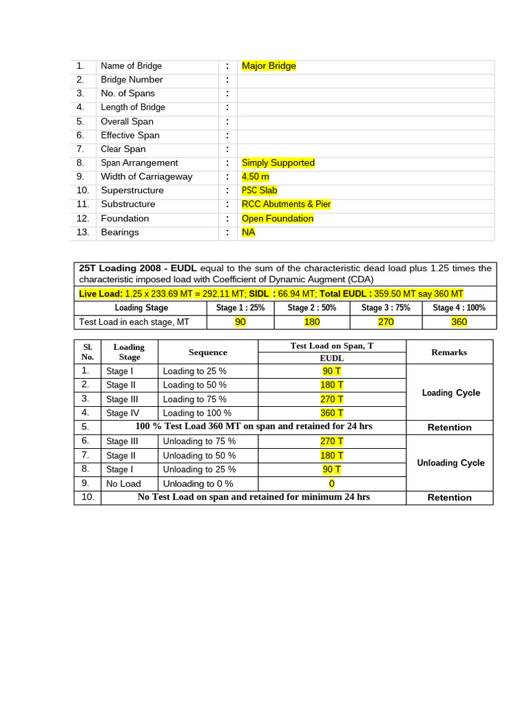 Bridge Details Required | PDF