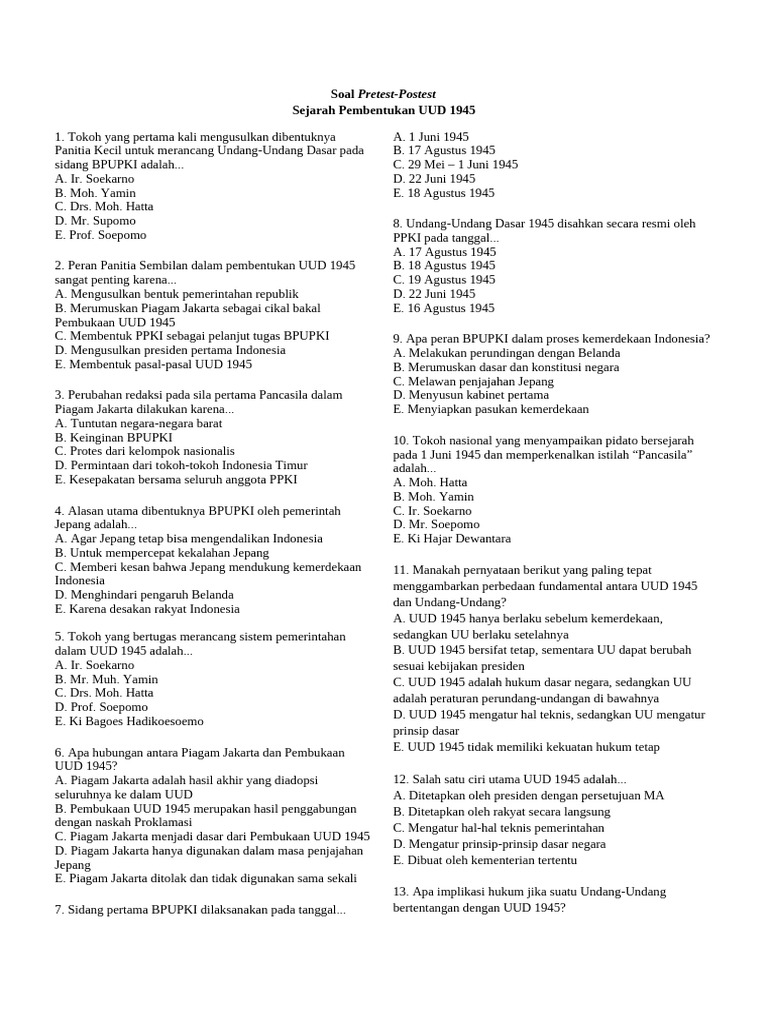 Sejarah dan Pembentukan UUD 1945 | PDF