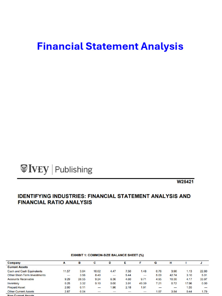 Financial Statement Analysis Overview | PDF | Financial Statement ...