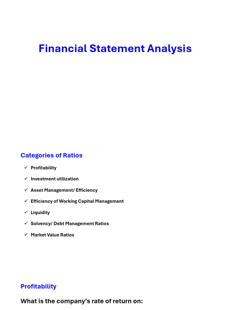 Session - Financial Statement Analysis | PDF | Cost Of Capital | Book Value