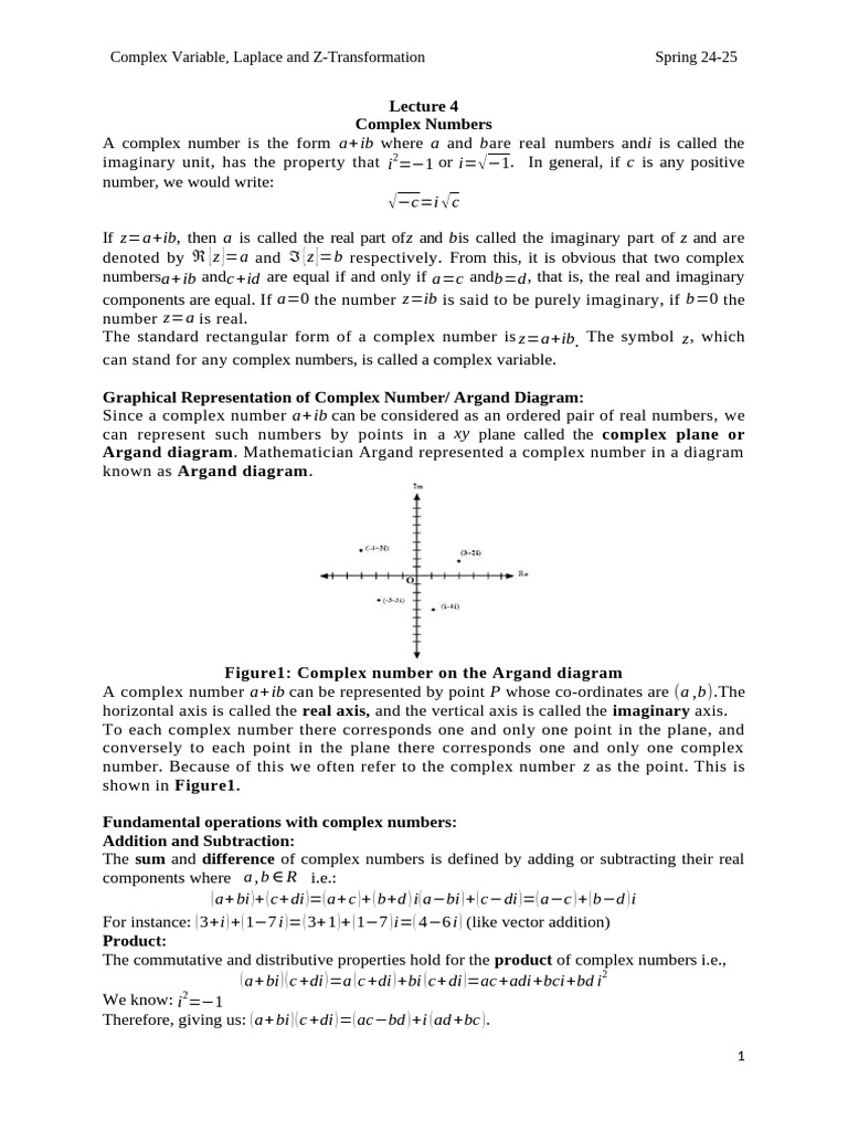 Complex Numbers: Operations and Polar Form | PDF | Complex Number ...